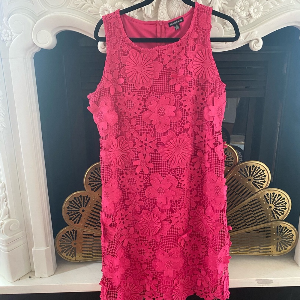 Nina Leonard hot pink dressss